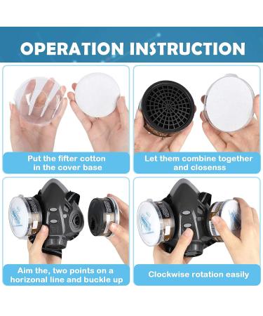 Reusable Face Cover with Filters Set - Active Carbon Respirator for Painting and Protection Against Gas, Dust, Vapors, and Fumes - Ideal for Painting, Staining, Car Spraying, Sanding, and Cutting - Buy Online on GoSupps.com