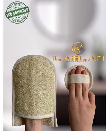 Loofah Exfoliating Body Scrubber & Face Pad Set - Dual Sided for Men and Women - Bath Sponge for Shower - Natural Feel (1 Pack) - Buy Online on GoSupps.com