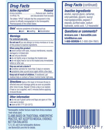 Boiron Arnicare Bruise Cream - Pain Relief for Bruising, Swelling & Discoloration - 1.4 oz - Buy Online on GoSupps.com