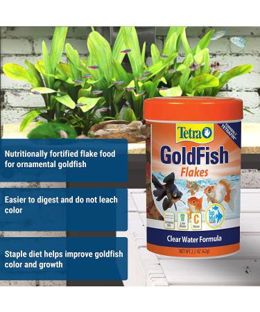 Tetra Goldfish Flakes 2.2 oz - Balanced Diet for Clear Water Formula - Buy Online on GoSupps.com
