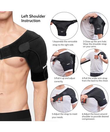 Ipow Adjustable Shoulder Support Brace - Unisex, Left or Right Shoulder, Size L - Buy Online on GoSupps.com