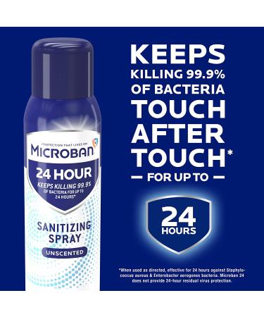Microban 24-Hour Unscented Disinfectant Spray - 2 Pack (15 fl oz Each) - Buy Online on GoSupps.com