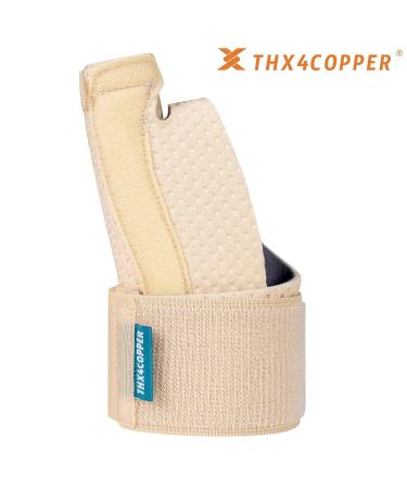THX4COPPER Thumb & Wrist Stabilizer Splint - Pain Relief for Arthritis Tendonitis & Carpal Tunnel - Breathable & Stable - S/M Beige - Buy Online on GoSupps.com