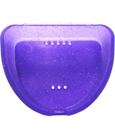 Slim Orthodontic Dental Case - Colour & Glitter Choices for Retainers Bleaching Trays Dentures & More (Glitter Purple) - Buy Online on GoSupps.com