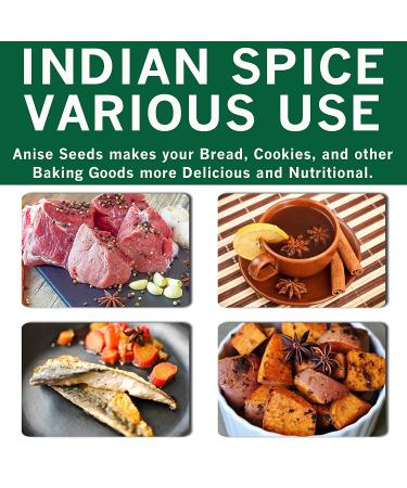 Anise Seeds (4 oz) - Premium Whole Anise for Baking, Cooking, and Tea - Kosher, Gluten-Free, Vegan - Non-GMO - Resealable Bag - Spices Village - Buy Online on GoSupps.com