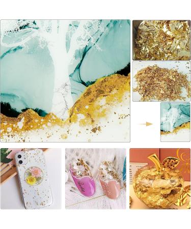 Yuegit 100 Pieces Imitation Gold Leaf Sheets - 5.5X5.5 Inch - Perfect for Craft Gilding and Home Decoration - Buy Online on GoSupps.com