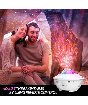 Galaxy Projector Star Light with Bluetooth Speaker - LED Night Light for Kids & Adults - Timer & Ocean Wave Effects - Birthday Gift - Home Room Decor (White) - Buy Online on GoSupps.com