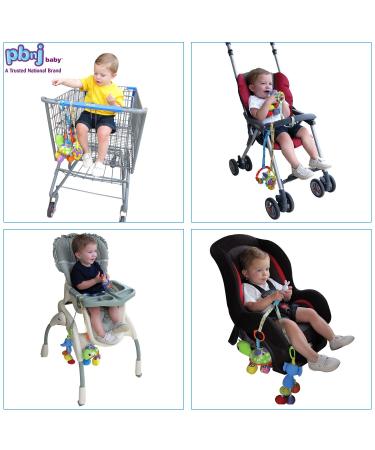 PBnJ Baby Toy Saver Strap Holder Leash (4pc) - Gray Chevron/Navy/Lt Blue/Gray - Buy Online on GoSupps.com