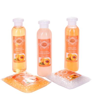 BRUBAKER Cosmetics Bath and Care Set - Peach in Wooden Cabinet | International Shipping Available - Buy Online on GoSupps.com