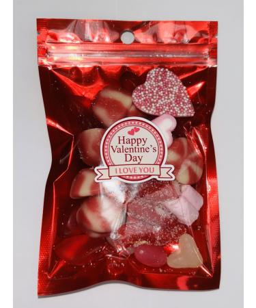 Happy Valentines Day I Love You Filled Pick N Mix Sweet Treat Pouch Love Heart 100g