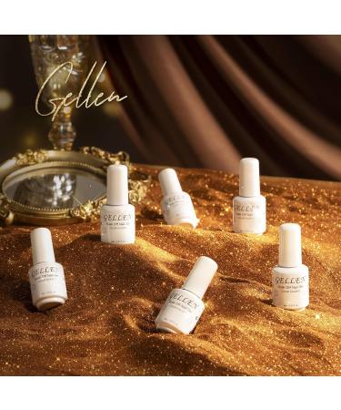 Gellen Jelly Gel Nail Polish Kit Burgundy Red Brown Dark 6 Colors Manicure Kit Sheer Crystal Transparent Shades Gel Polish Set Fall Winter Clear Gel Polish Amber Honey - Buy Online on GoSupps.com