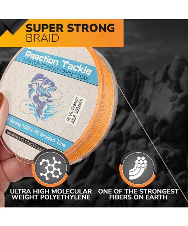 Reaction Tackle Braided Fishing Line - 30 LB Hi Vis Yellow | 500 yards | Pro Grade Power Performance for Saltwater or Freshwater - Buy Online on GoSupps.com