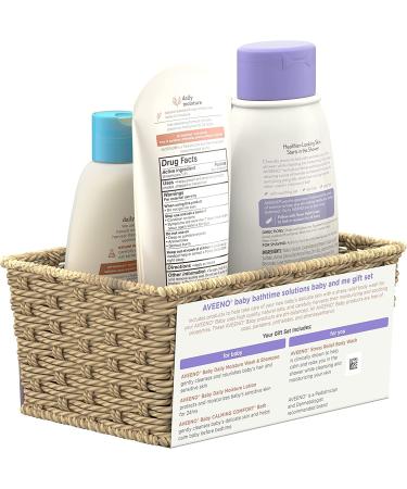 Aveeno Baby Mommy & Me Daily Bathtime Gift Set - Baby Wash & Shampoo, Calming Bath, Moisturizing Lotion, Stress Relief Body Wash - 4 Items - Buy Online on GoSupps.com