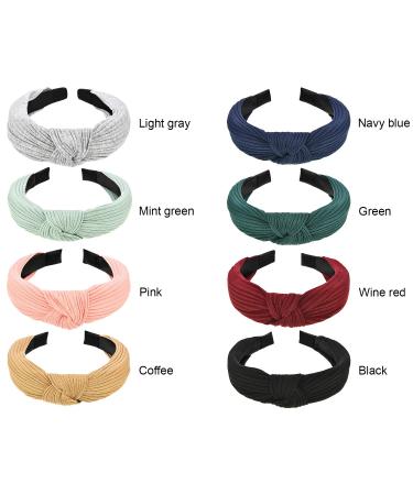 Maxdot 8-Piece Knotted Wide Headbands Set for Women - Elastic Turban Hair Accessories - Buy Online on GoSupps.com
