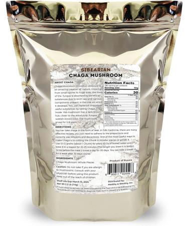 Organic Siberian Chaga Mushroom Chunks from Altai Mountains Region 2.2 Lb (1Kg) - Buy Online on GoSupps.com