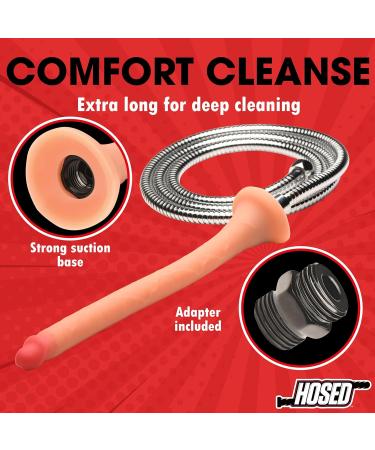 HOSED 12 Slim Silicone Enema Hose - Realistic Look Extra-Long Premium Silicone for Beginners & Couples - 2 Pieces in Flesh Color - Buy Online on GoSupps.com
