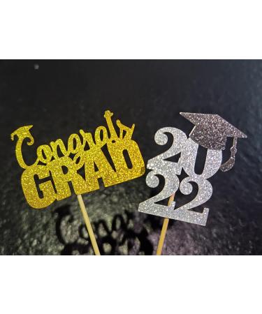 4XD-gold grad cupcake topper-silver - Buy Online on GoSupps.com
