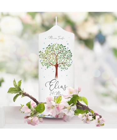 Personalized Tree of Life Baptism Candle - 25cm x 7cm | Unique Wall Decal for Baptism Gifts - Buy Online on GoSupps.com