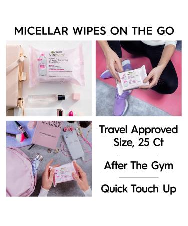 Garnier SkinActive Micellar Makeup Removing Towelettes - All-in-1 Cleansing, 25 Count - Buy Online on GoSupps.com