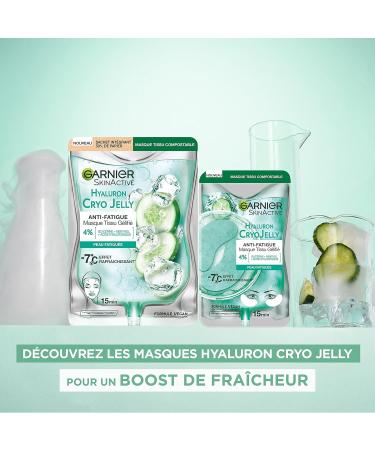 GARNIER Skin Active - Hyaluron Cryo Jelly Gel Face Mask - Anti-Fatigue & Refreshing Effect - Glycerin Menthol & Hyaluronic Acid - Vegan & Cruelty Free - Tired Skin - x1 - Buy Online on GoSupps.com
