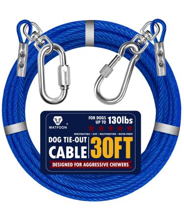 Dog leash for court 6.1 m 7.6 m 9.1 m 10.7 m 12.2 m 13.7 m 15.2 m 16.8 m 19.8 m 30 5 m steel belt robust grip buying festival long dog chains for outside camping park (9 m blue) 9 m blue small