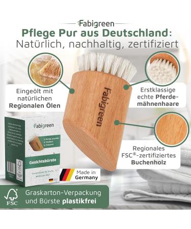 Fabigreen Premium Face Brush - Made in Germany | E-book with Face Yoga & Skin Care Tips | Eco-Friendly Dry Brush for Massage & Peeling - Sustainable FSC Buchenholz & Plastic - Buy Online on GoSupps.com