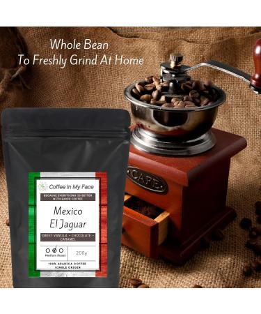 Coffee In My Face - Mexico El Jaguar | Freshly Roasted Whole Coffee Beans To Grind At Home | Medium Roast | Single Origin | 100% Arabica Coffee - 200g (Whole Coffee Beans) - Buy Online on GoSupps.com