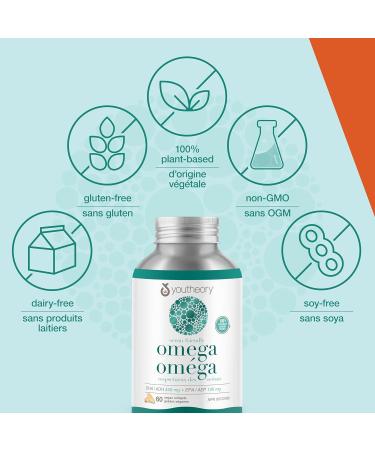 Youtheory Ocean Friendly Omega Plant Based & Vegan Omega Supports Brain & Heart Health 60 Count - Buy Online on GoSupps.com