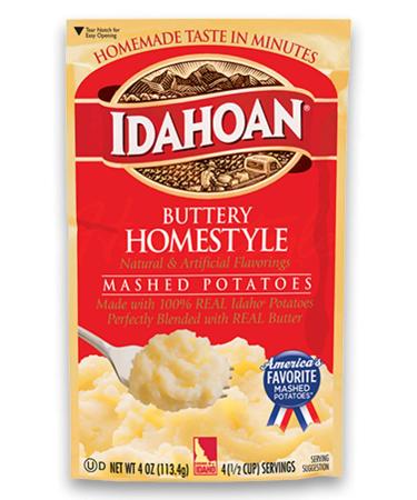 Idahoan Buttery Homestyle Mashed Potatoes - Gluten-Free 100% Real Idaho Potatoes - 8 Count, 2 lb (Pack of 1) - Buy Online on GoSupps.com