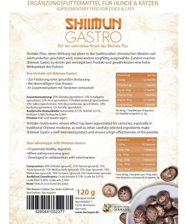 Bellfor Special Kit for Dogs Landgut-Schmaus - Insect Taste - For Feeding Dogs with Clostridium difficile 2.5 kg Shiimun Gastronomy Powder 120 g and 1 Jute Bag - Buy Online on GoSupps.com