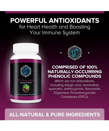 Common Sense Wellness Worldwide Commonsense Pure Muscadine Grape Seed and Skin Extract Capsules - Powerful Antioxidants for Heart Health and Boosting Your Immune System - 90 Capsules. - Buy Online on GoSupps.com