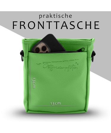 Ostfriesenpfoten Frieda Dog Treat Bag - High-Quality Synthetic Leather Green Size M - Easy Open Lock for Walks - Premium Gassitasche for Dogs - Buy Online on GoSupps.com