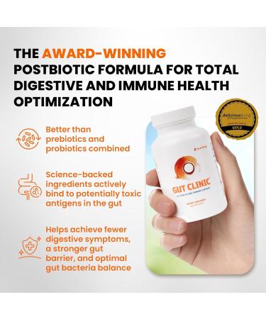 SaltWrap Gut Clinic Postbiotics - Gut Health Complete Gut Repair Barrier & Immune Support - Helps Bloating Gas & Indigestion - 90 Capsules - Buy Online on GoSupps.com