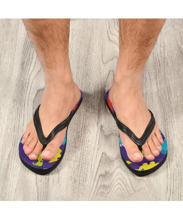 Mnsruu Cartoon Dinosaur Flip Flops - Purple Comfortable Footwear for Men & Women | Home Hotel Spa & Travel - Buy Online on GoSupps.com