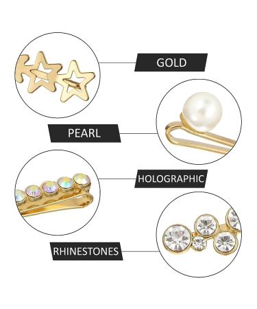 Must-Have-Beauty Decorative Hair Clip Set - Bridal Hair Accessories (8 PC HAPPINESS STARS & RHINESTONE) - Buy Online on GoSupps.com