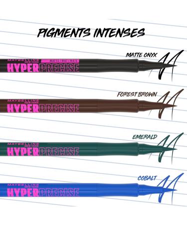  Maybelline Maybelline New-York - Set of 4 Ultra-Precise Eyeliners - Precision Tip - 24H Hold - No Transfer - Hyper Precise Eyeliner - Shades: 701 Matte Onyx 710 Forest Brown 720 Cobalt 730 Emerald - Buy Online on GoSupps.com