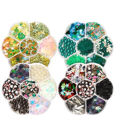 Christmas Nail Cute 3D Santa Claus Snowflake Elk Nail Glitter Christmas Nail Decals Small Christmas Nail Art Stickers Style 2 Beauty Supplies
