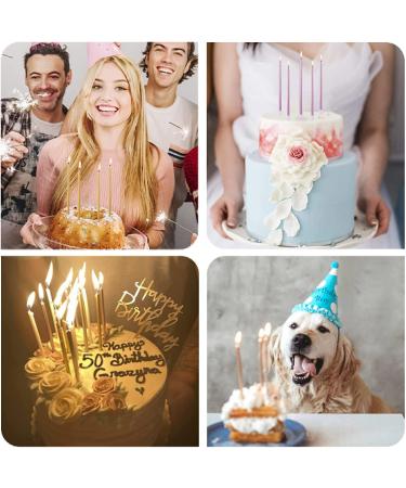 24-Count Gold Long Thin Metallic Birthday Candles for Cake Parties & Weddings - Buy Online on GoSupps.com