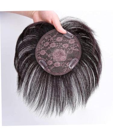 Short Brown Wigs Human Hair Topper Thinning Hair Topper Clip in Hairpieces 20cm Dark Brown Hair Extensions for Women - Buy Online on GoSupps.com