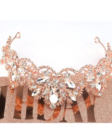 Rose Gold Birthday Crowns for Women - Aprince Tiara Set for Girls | Queen Crown for Wedding, Prom, Halloween - Buy Online on GoSupps.com