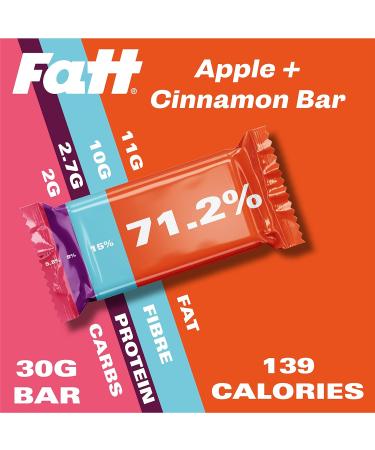 Fatt Keto Nut Bars (Apple & Cinnamon 4 Pack) - Low-Carb Gluten Free Snack Bars - High-Fiber, Vegan & 100% Natural - Fattbar Apple & Cinnamon 4 count - Buy Online on GoSupps.com