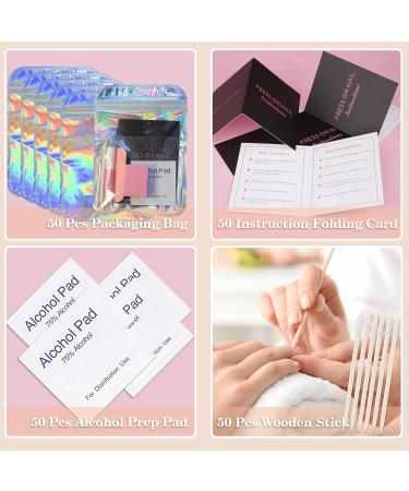 50 Set Press On Nail Tool Prep Kit - Disposable Manicure Supplies for Nail Salons | Nail File Glue Buffer & More - Buy Online on GoSupps.com
