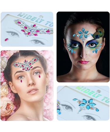 Self-Adhesive Face Gems - 6 Sets Rhinestone Stickers for Festivals and Rave Outfits - Buy Online on GoSupps.com