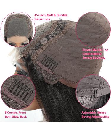 Weydlor 18 Straight Lace Closure Wig | 100% Human Hair | Pre-plucked with Baby Hair | 150% Density | Natural Color | for Black Women - Buy Online on GoSupps.com