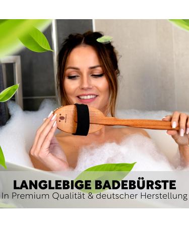 Quoala Sustainable Body Brush - Eco-Friendly Wood & Natural Pig Bristles for Wet & Dry Use | 100% German Made Back Brush - Buy Online on GoSupps.com