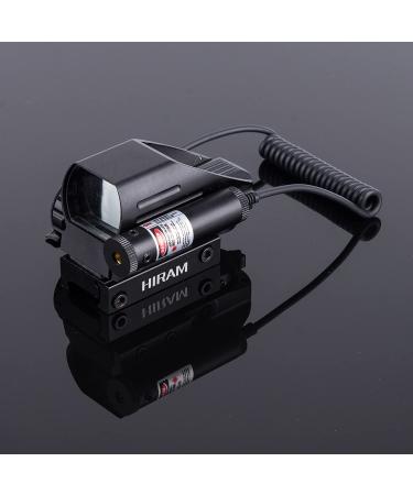 Hiram 1x22x33 Holographic Reflex Scope Sight | 4 Reticles Red/Green Dot & Red Laser - Buy Online on GoSupps.com