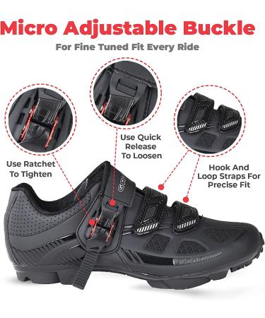 Gavin Elite MTB Cycling Shoe - SPD Cleat Compatible, Size 12.5 Women/11.5 Men - Buy Online on GoSupps.com