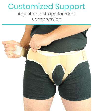 Vive Hernia Belt - Adjustable Support Truss for Single/Double Inguinal & Sports Hernias - Two Removable Pads - Recovery Aid (Small) - International Shipping - Buy Online on GoSupps.com