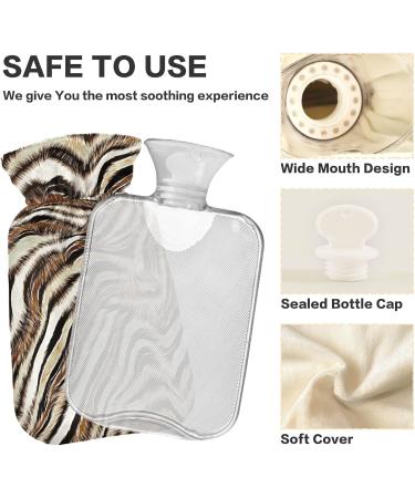 Heat Bottle with Cover - Leopard & Zebra Patterns BPA-Free 2L Large Hot Water Bag for Pain Relief & Therapy - Buy Online on GoSupps.com