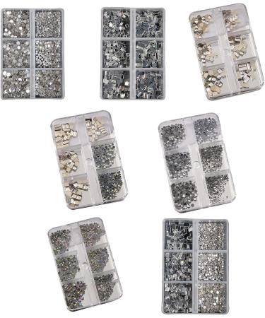6 Grids Versatile Sparkling Flat Back Crystal Mini Art Rhinestones Collection Nail Decorative Accessories Nail Art Rhinestones Kit Flatback Crystals - Buy Online on GoSupps.com